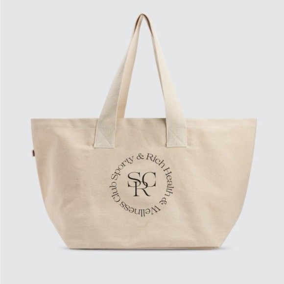 Sporty & Rich Handbags - NWT Sporty & Rich Canvas Logo Tote Bag